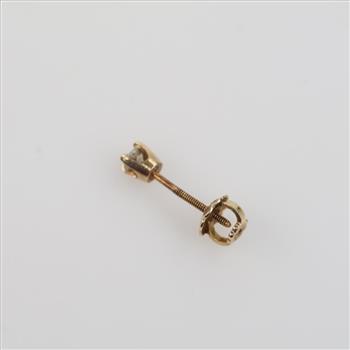 14kt Gold Diamond Stud Single Earring