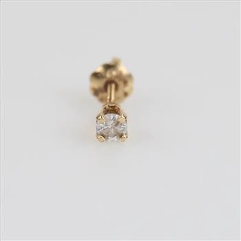 14kt Gold Diamond Stud Single Earring