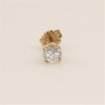 14kt Gold Diamond Stud Single Earring