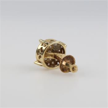 14kt Gold Diamond Stud Single Earring