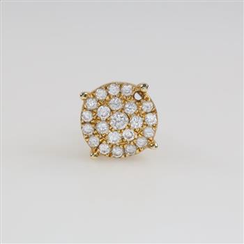14kt Gold Diamond Stud Single Earring
