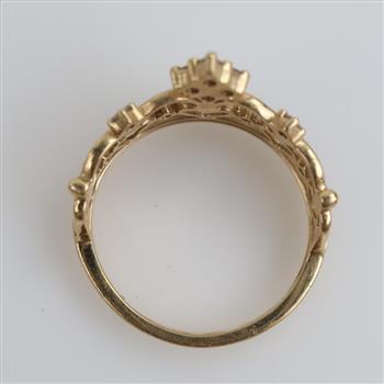 14kt Gold Diamond Tiara Ring