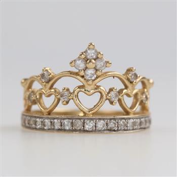 14kt Gold Diamond Tiara Ring