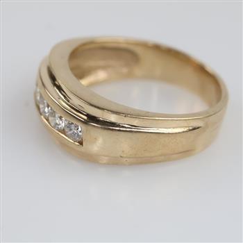 14kt Gold Diamond Wedding Band