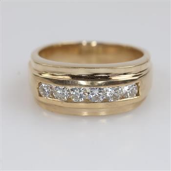 14kt Gold Diamond Wedding Band