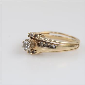 14kt Gold Diamond Wedding Ring Set