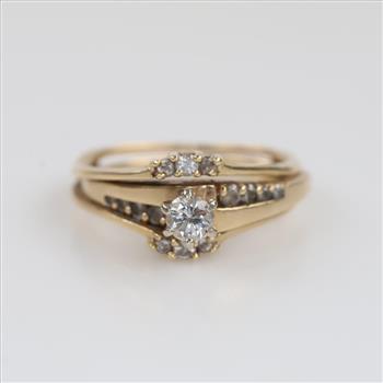 14kt Gold Diamond Wedding Ring Set