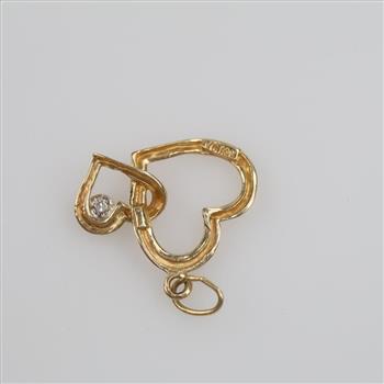 14kt Gold Double Heart Diamond Pendant