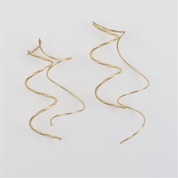 14kt Gold Double Spiral Thread Earrings
