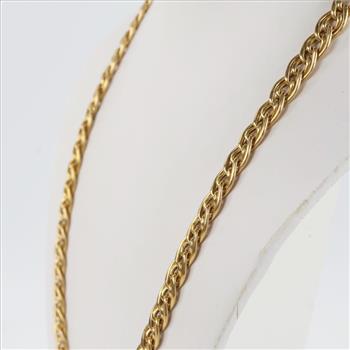 14kt Gold Double Twisted Rope Hollow Chain Link Necklace