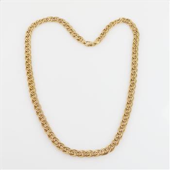 14kt Gold Double Twisted Rope Hollow Chain Link Necklace