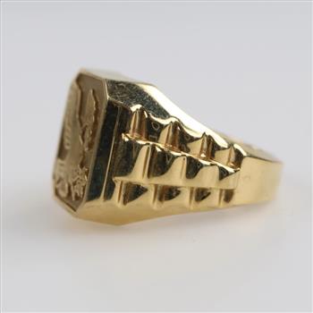 14kt Gold Eagle Signet Ring