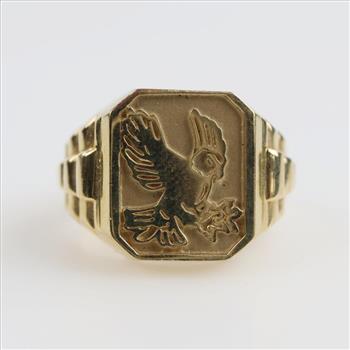 14kt Gold Eagle Signet Ring