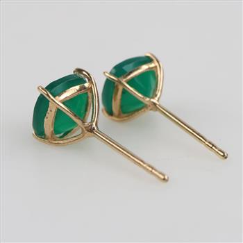 14kt Gold Emerald Earrings