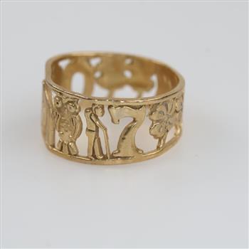 14kt Gold Engraved Band