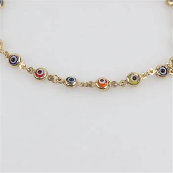 14kt Gold Evil Eye Bracelet