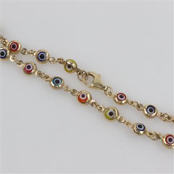 14kt Gold Evil Eye Bracelet