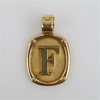 14kt Gold F Initial Pendant