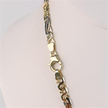 14kt Gold Fancy Figaro Link Chain Necklace-Evaluated By Our Certified Gemologist-AGS/GIA