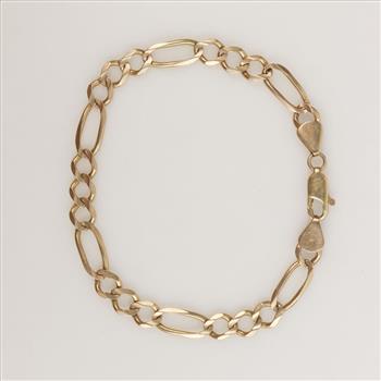 14kt Gold Figaro Chain Bracelet