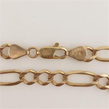 14kt Gold Figaro Chain Bracelet