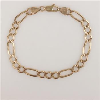 14kt Gold Figaro Chain Bracelet