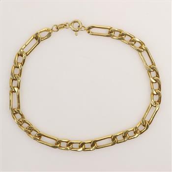 14kt Gold Figaro Chain Bracelet