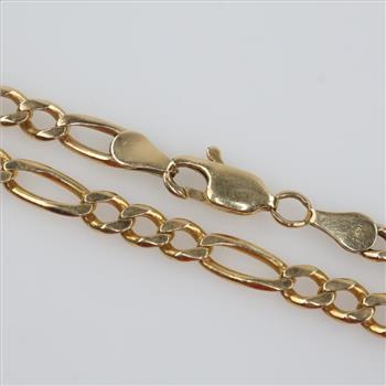 14kt Gold Figaro Chain Bracelet