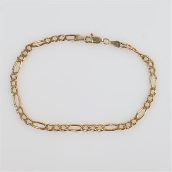 14kt Gold Figaro Chain Bracelet