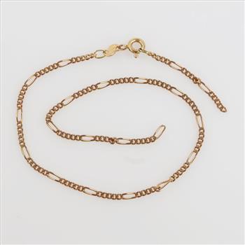 14kt Gold Figaro Chain Link Bracelet