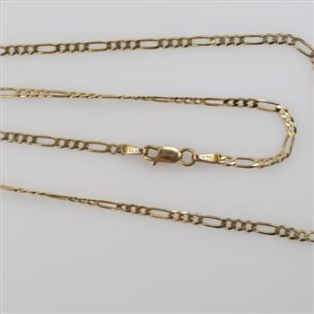 14kt Gold Figaro Chain Link Necklace
