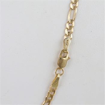 14kt Gold Figaro Chain Link Necklace