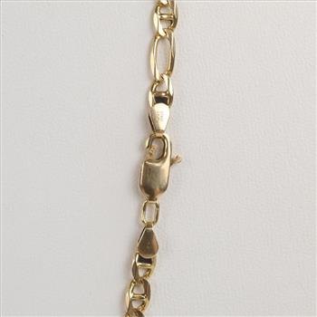 14kt Gold Figaro Chain Link Necklace