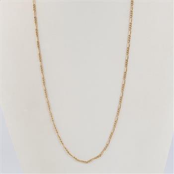 14kt Gold Figaro Chain Link Necklace