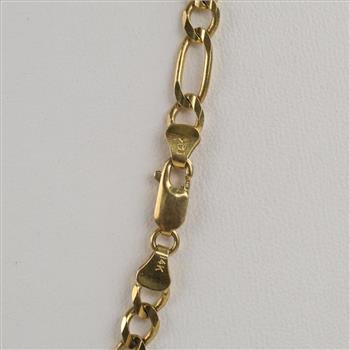 14kt Gold Figaro Chain Link Necklace