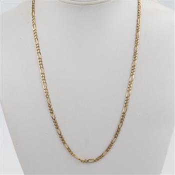 14kt Gold Figaro Chain Link Necklace