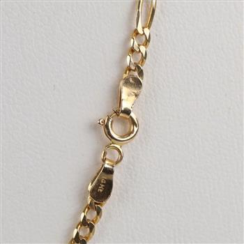 14kt Gold Figaro Chain Link Necklace