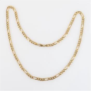 14kt Gold Figaro Chain Link Necklace