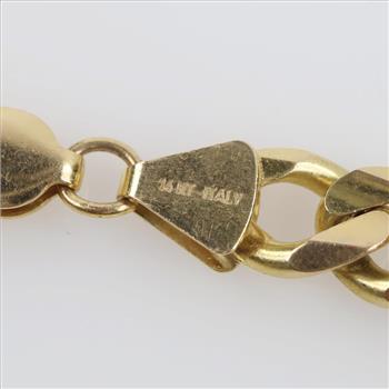 14kt Gold Figaro Chain Link Necklace-Evaluated By Our Certified Gemologist-AGS/GIA