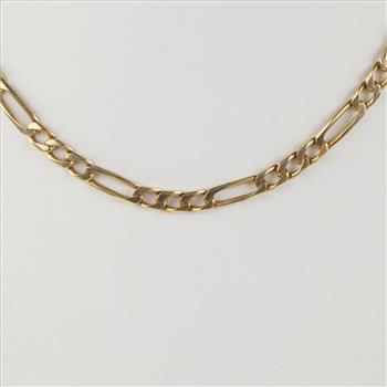 14kt Gold Figaro Chain Necklace-Evaluated By Our Certified Gemologist-AGS/GIA