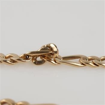 14kt Gold Figaro Link Chain Necklace -Evaluated By Our Certified Gemologist-AGS/GIA