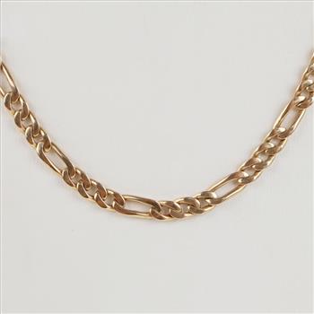 14kt Gold Figaro Link Chain Necklace -Evaluated By Our Certified Gemologist-AGS/GIA