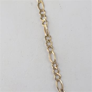 14kt Gold Figaro Link Name Plate Necklace