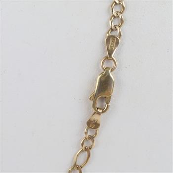 14kt Gold Figaro Link Name Plate Necklace