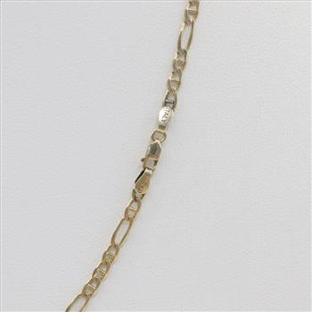 14kt Gold Figaro Mariner Chain Necklace