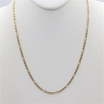 14kt Gold Figaro Mariner Chain Necklace