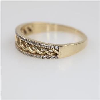 14kt Gold Filigree Diamond Accent Band
