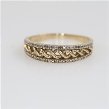 14kt Gold Filigree Diamond Accent Band