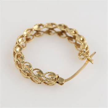 14kt Gold Filigree Hoop Earring