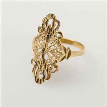 14kt Gold Filigree Scroll Ring